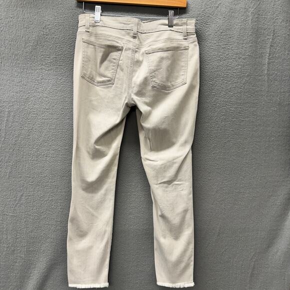 Eileen Fisher Jeans Womens 6 (30x27 ACTUAL) Light Gray Garment Dyed Slim Raw Hem - Picture 3 of 7